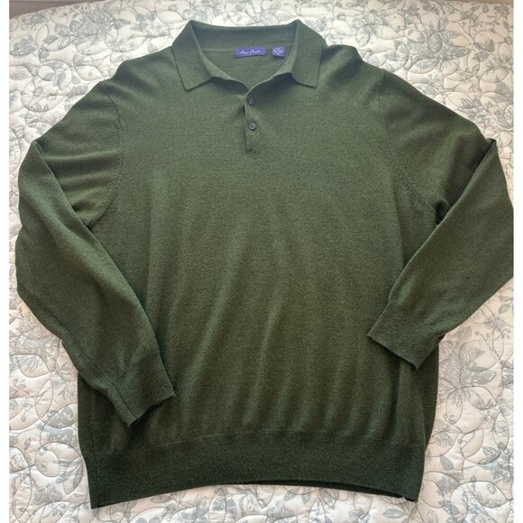 Alan Flusser Merino Wool Blend Collared Sweater Size Large - Picture 6 of 7